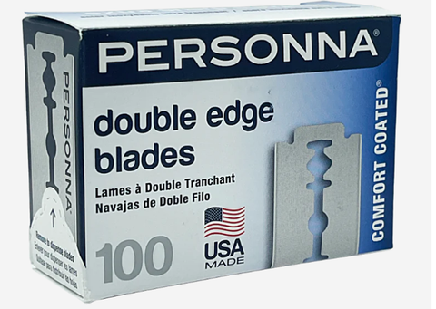 100 Personna - Comfort Coated Stainless Steel Double Edge Razor Blades - Lotion Source