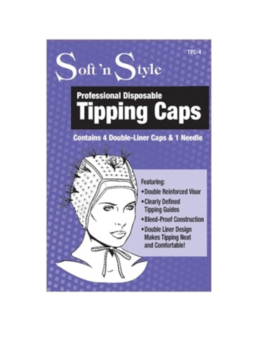 Soft 'n Style Professional Disposable Tipping Caps 4 Pack & 1 Metal Needle - Lotion Source