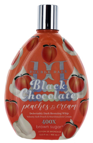 Double Dark Black Chocolate Peaches & Cream Tanning Lotion with Dark Bronzing Whip. 13.5 fl oz - Lotion Source