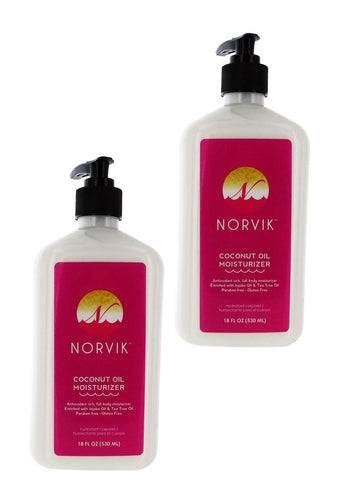 SALE -2 Pack - Norvik Coconut Oil Full Body Moisturizer.  2 - 18oz bottles - Lotion Source