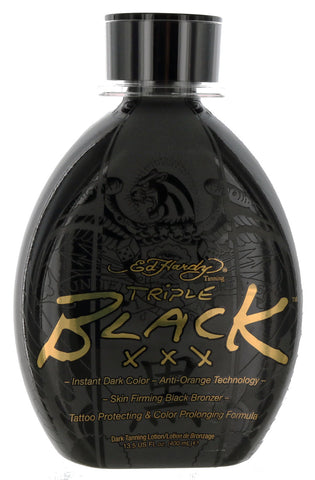 Ed Hardy Triple Black Tanning Lotion With Skin Firming Black Bronzer, 13.5 fl oz - Lotion Source